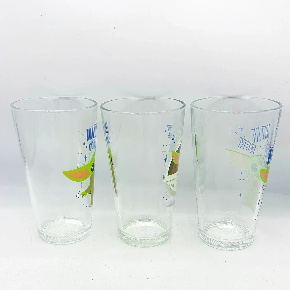 Set of 3 Star Wars Mandalorian‎ Grogu Baby Yoda Glass Tumbler Set 16oz